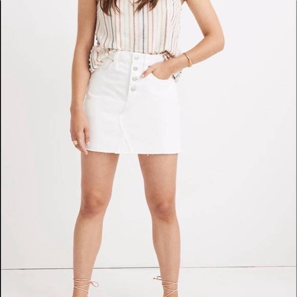 Madewell Dresses & Skirts - 🆕Madewell Rigid Denim A-Line Mini Skirt White SHIPS SAME DAY📦‼️